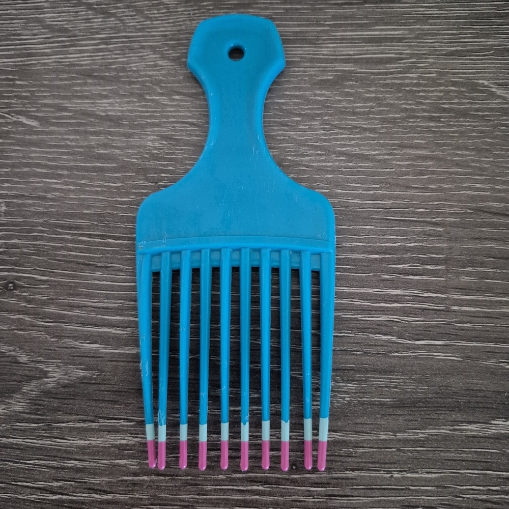 Vintage 1980s USA Patent 4345608 Hair Color Dip Pick Lift Comb Turquoise